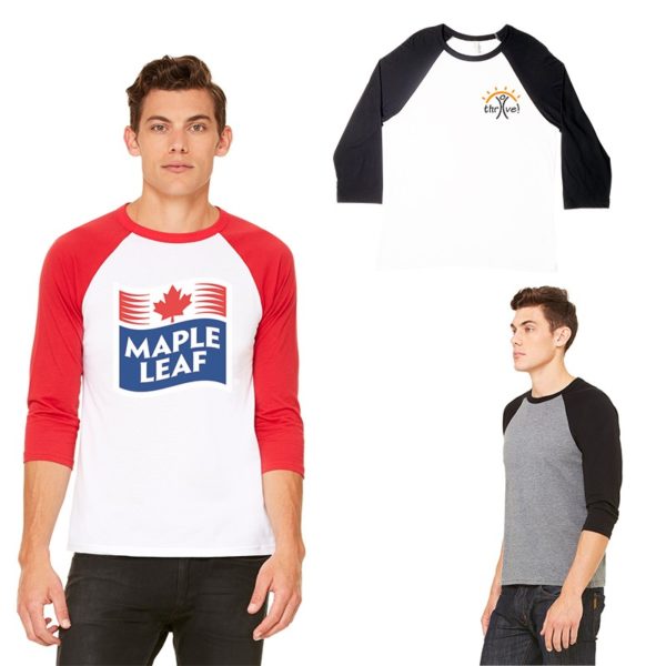 Bella+Canvas® Unisex 3/4 Sleeve Baseball Tee