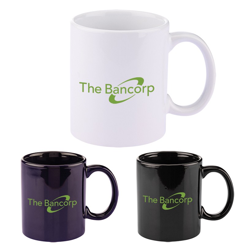 11 oz. Basic C Handle Ceramic Mug - Colors