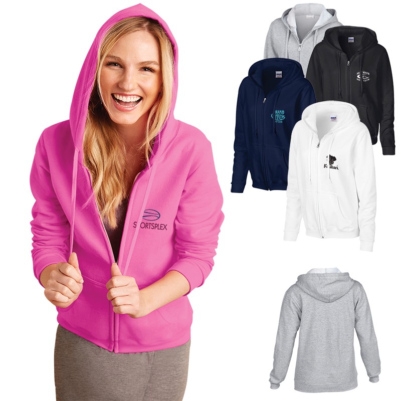 Gildan® Heavy Blend™ Ladies Full Zip Hooded Sweatshirt - 8 oz. - White