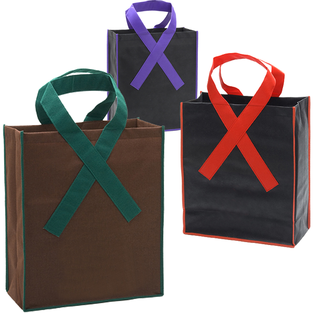 12" Ribbon Grocery Tote — Direct Import