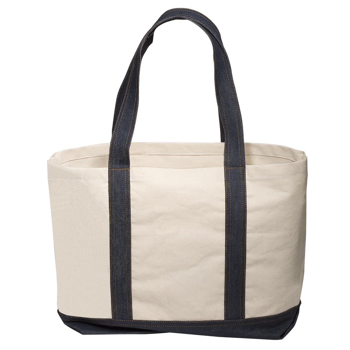 Cotton Tote with Denim Accents