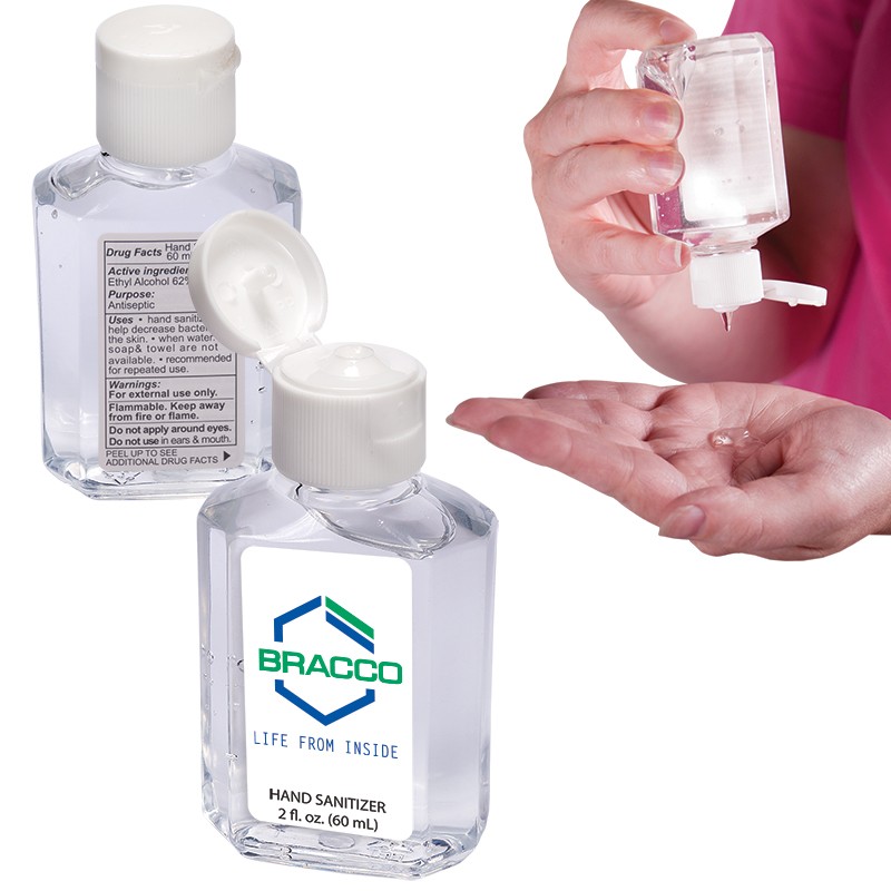 Gel Hand Sanitizer in Square Bottle - 2 oz. / 59 mL