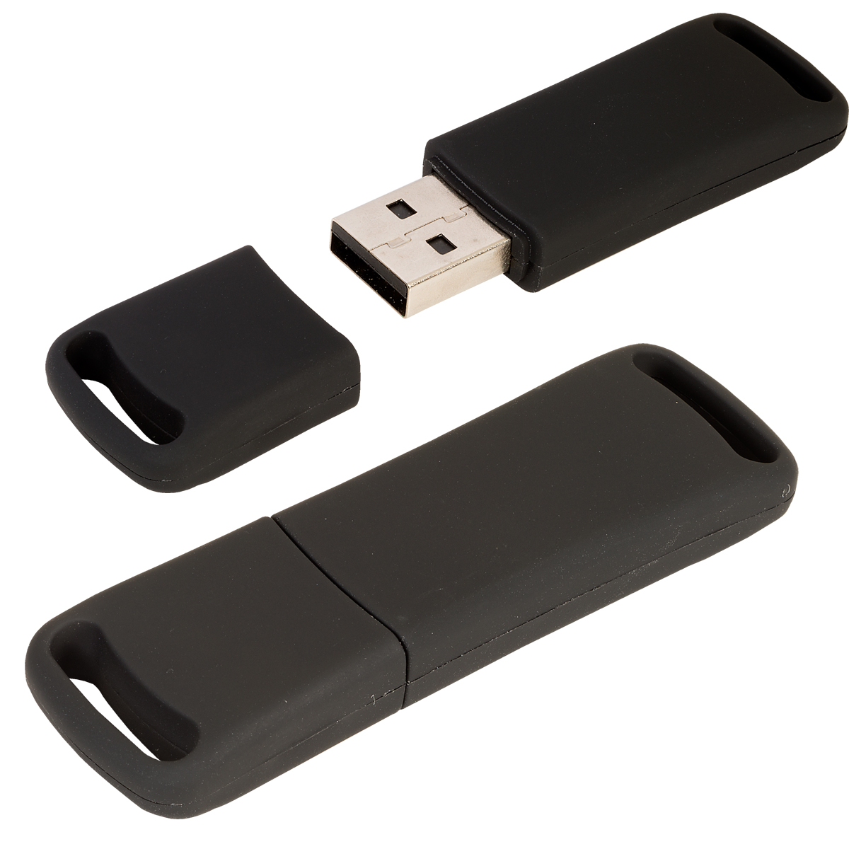 Rubberized USB Memory Flash Drive - 1GB