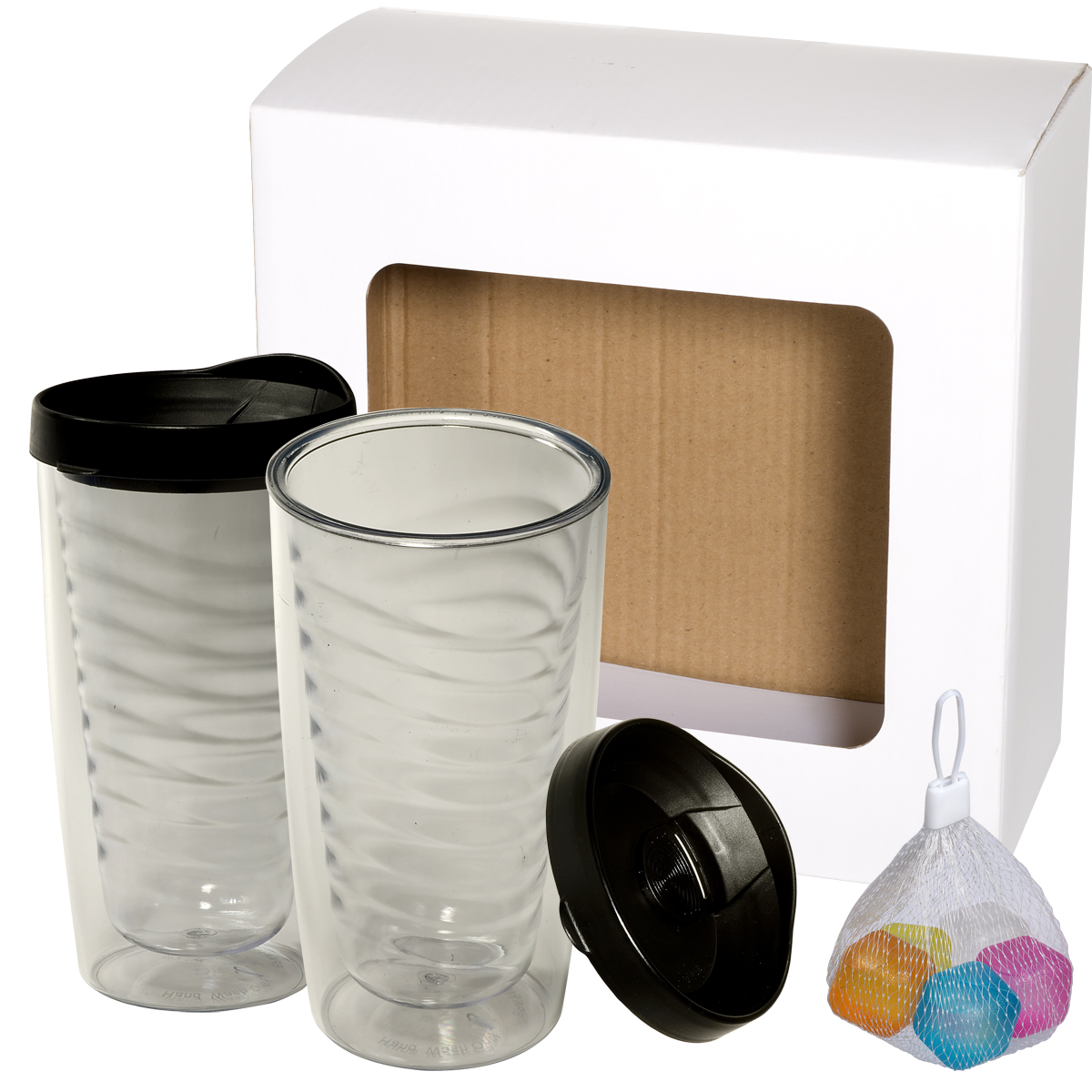 Avalon Clear Tumbler Set with Ice Cubes Set